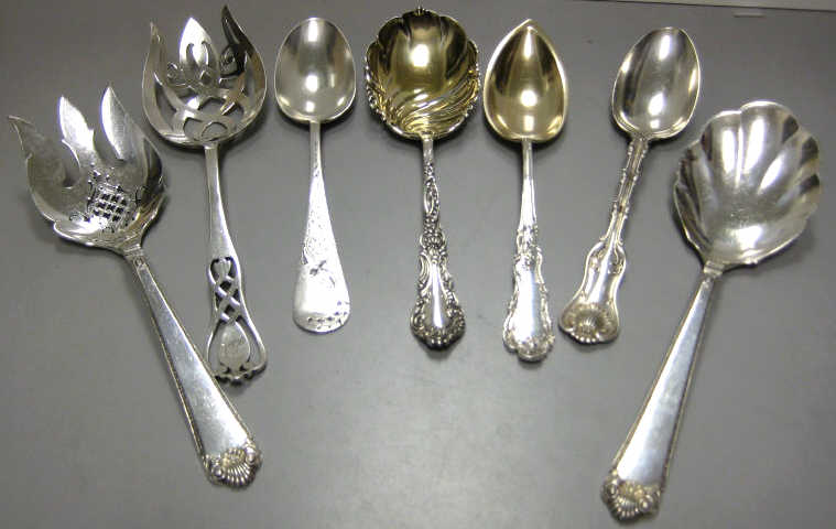 Appraisal: SEVEN PIECES STERLING SILVER FLATWARE Comprising Watson two-piece salad fork