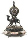 Appraisal: ENAMEL SILVER FIGURAL CLOCK - Very Fine Austrian Cloisonne and