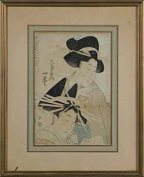 Appraisal: Japanese Edo Print of Geishas Japanese th century an Edo-period