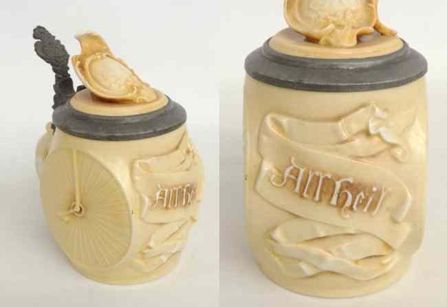 Appraisal: th c German ''Musterschultz'' with comical Lithophane