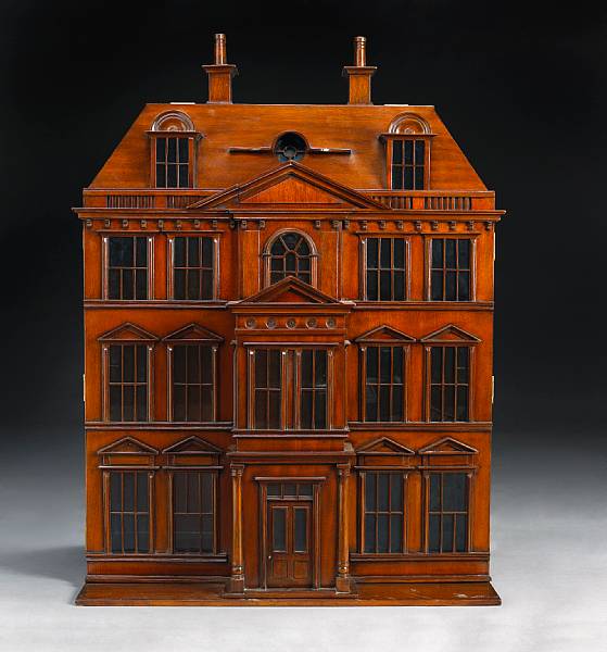 Appraisal: A Palladian style mahogany architectural model with one glass shelf