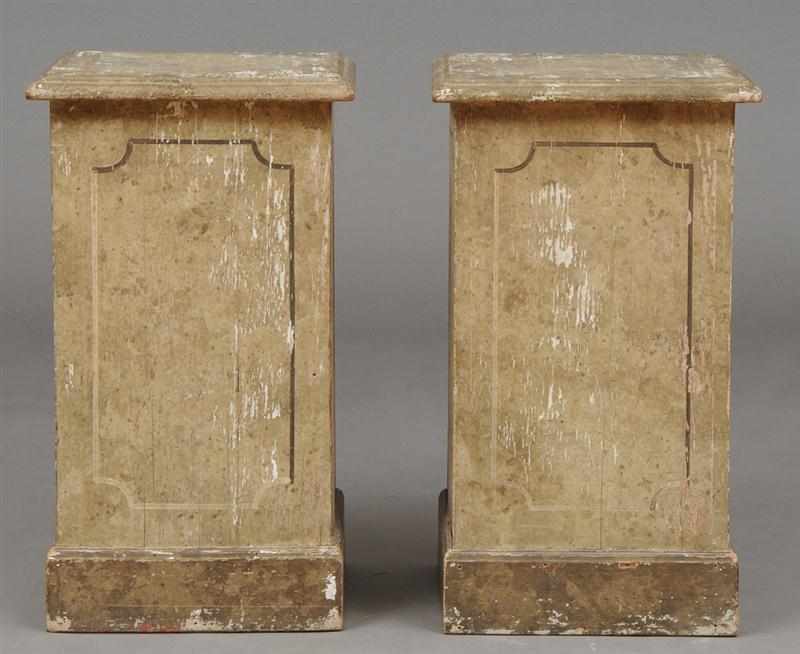 Appraisal: PAIR OF FRENCH NEOCLASSICAL STYLE PAINTED PEDESTALS Each with a