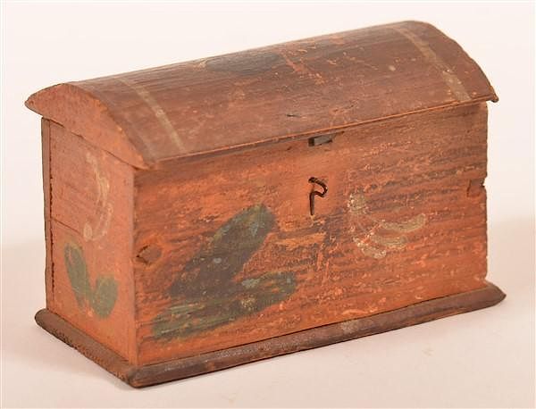 Appraisal: th Century Softwood Dome Top Trinket Box Early th Century