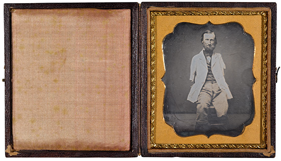 Appraisal: CASED IMAGE Sixth-plate daguerreotype portrait of a bearded gentleman lacking