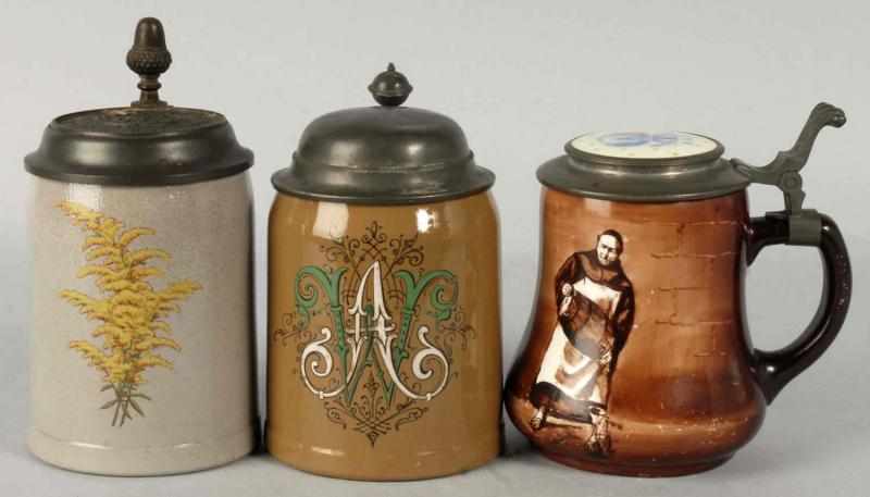 Appraisal: Lot of German Pottery Steins Description Includes a brown glaze