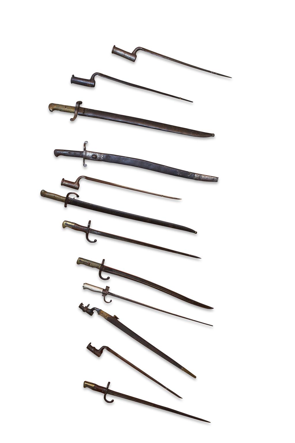 Appraisal: GROUP OF THIRTEEN VARIOUS BAYONETS TH TH CENTURY including three