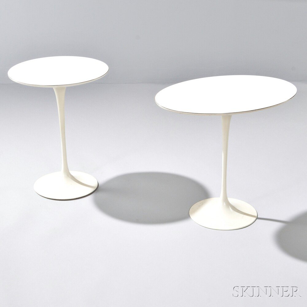 Appraisal: Two Eero Saarinen Side Tables Laminate powder coated steel Knoll