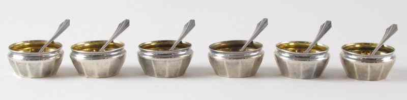 Appraisal: Set of Sterling Salts and Salt Spoonsby Webster Company shaped