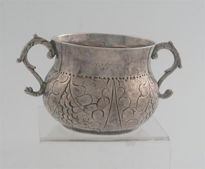 Appraisal: A Charles II small porringer squat circular form with two