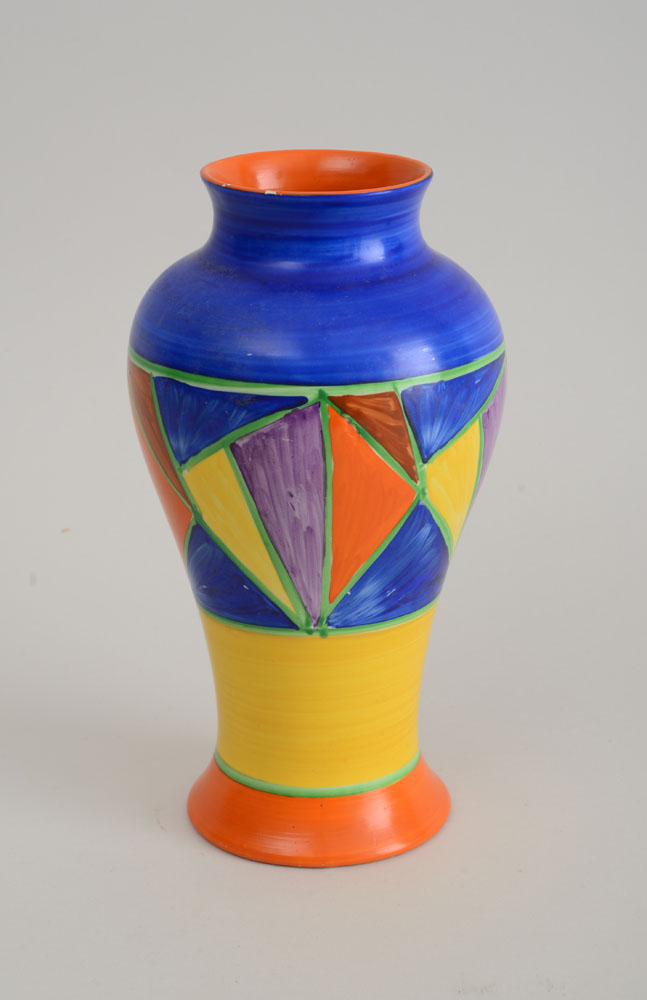 Appraisal: CLARICE CLIFF BIZARRE POTTERY VASE Made by Newport Pottery in