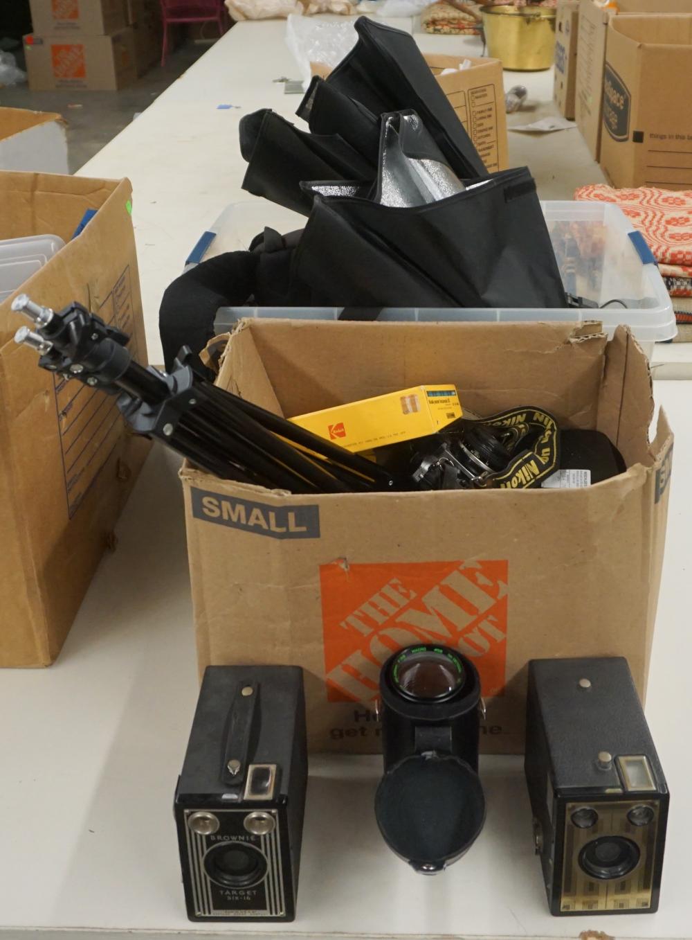 Appraisal: COLLECTION OF CAMERAS AND CAMERA ACCESSORIES INCLUDING NIKON FG- AND