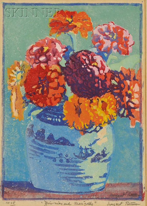 Appraisal: Margaret Jordan Patterson American - Zinnias and Marigolds edition of