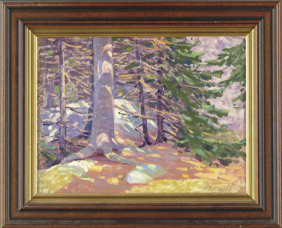 Appraisal: HENRY JAMES ALBRIGHT American - COLORFUL WOODS Oil on board