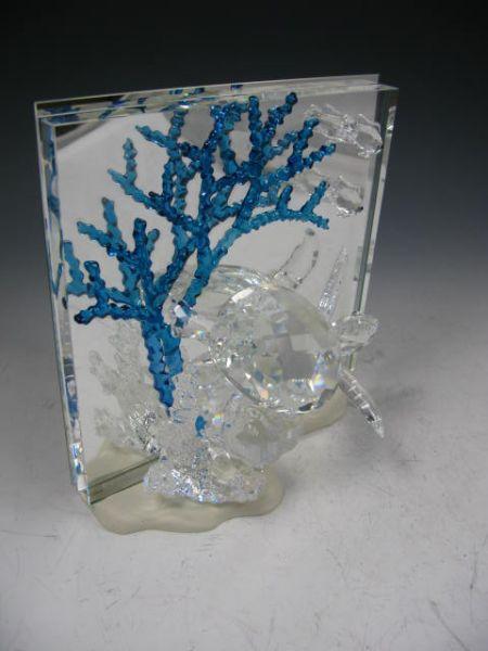 Appraisal: Swarovski Sea Turtle Sculpture with a seaturtle swimming before blue