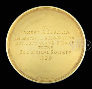 Appraisal: IMPORTANT SOLID K GOLD NEW YORK ZOOLOGICAL SOCIETY MEDALLION BY