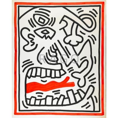 Appraisal: Keith Haring American - Untitled Screenprint in colors Signed dated