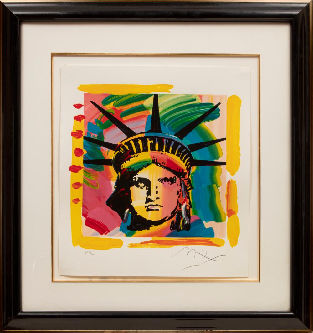 Appraisal: Peter Max German New York b Liberty Head lithograph pencil-signed