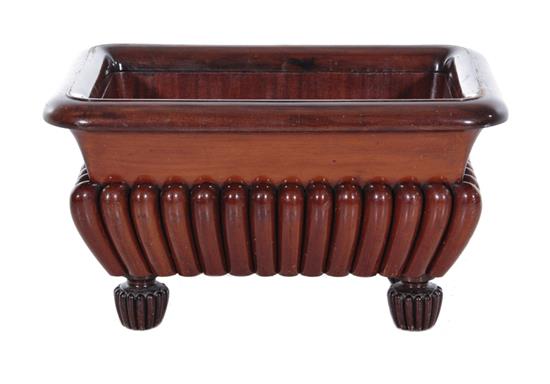 Appraisal: William IV carved mahogany cellarette circa carved molded rim tapered