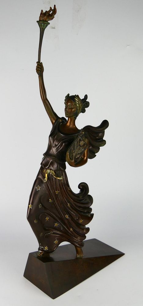 Appraisal: ERTE BRONZE LIMITED EDITION FIGURE LADY LIBERTY Erte RUSSIAN FRENCH