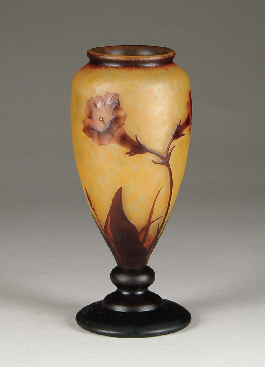 Appraisal: DAUM MARTELE VASE The vase begins with an orange mottled