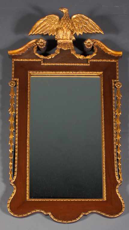 Appraisal: Chippendale style mahogany parcel gilt looking glass th century with