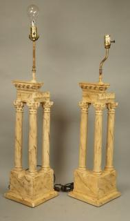 Appraisal: Pr Chalkware Figural Roman Grand Tour Table Lamps Pr Chalkware