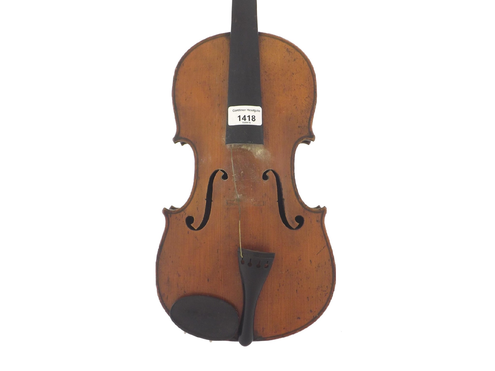 Appraisal: Violin labelled El Tesoro circa the two piece back of