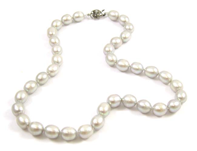 Appraisal: PRINCESS LENGTH GRAY PEARL NECKLACE inches in length and strung