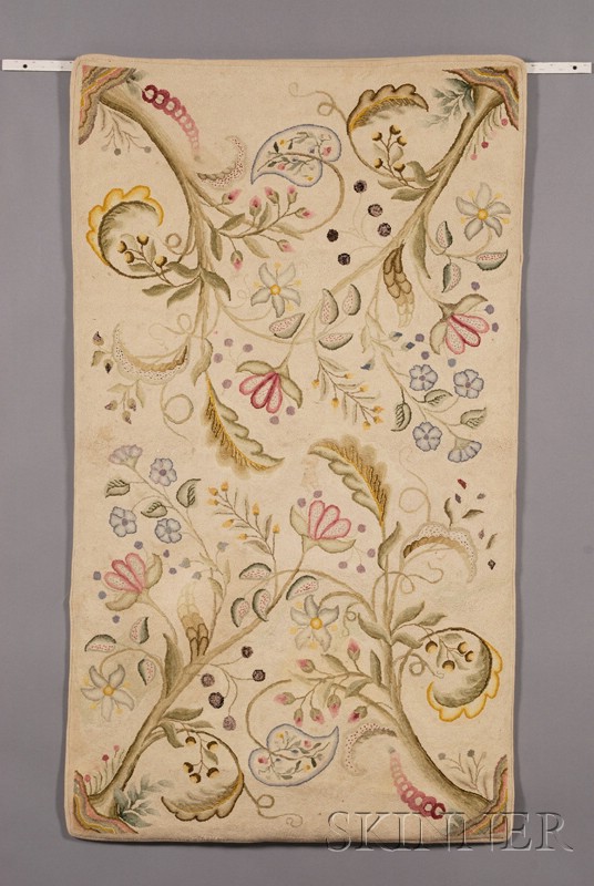 Appraisal: Wool Floral Hooked Rug America probably early th century rectangular