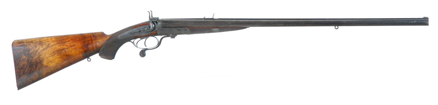 Appraisal: EARLY BREECH LOADER DOUBLE RIFLE England mid th century J