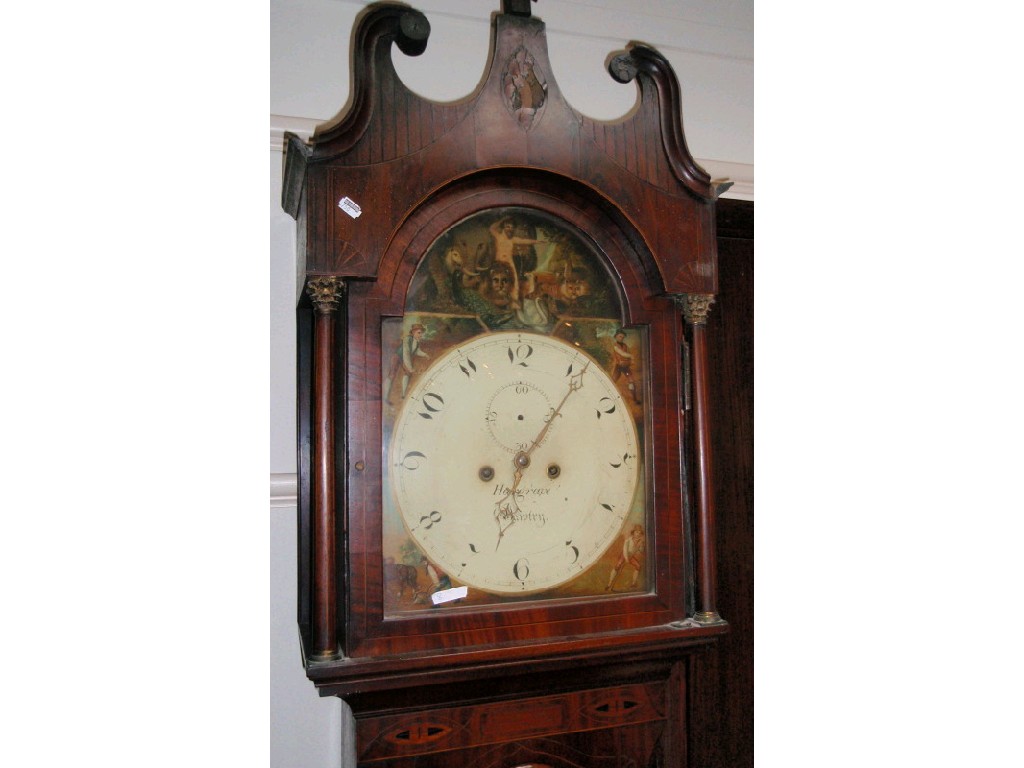 Appraisal: A George III figured mahogany longcase clock of eight-day movement