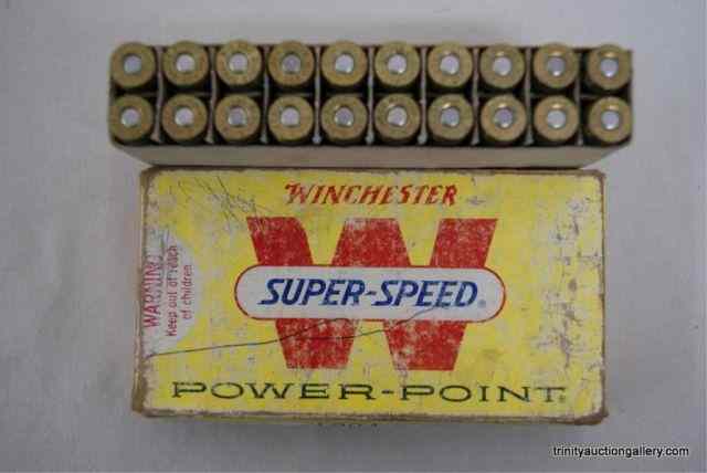 Appraisal: Winchester Super Speed Win Rifle Ammunition Full box of vintage