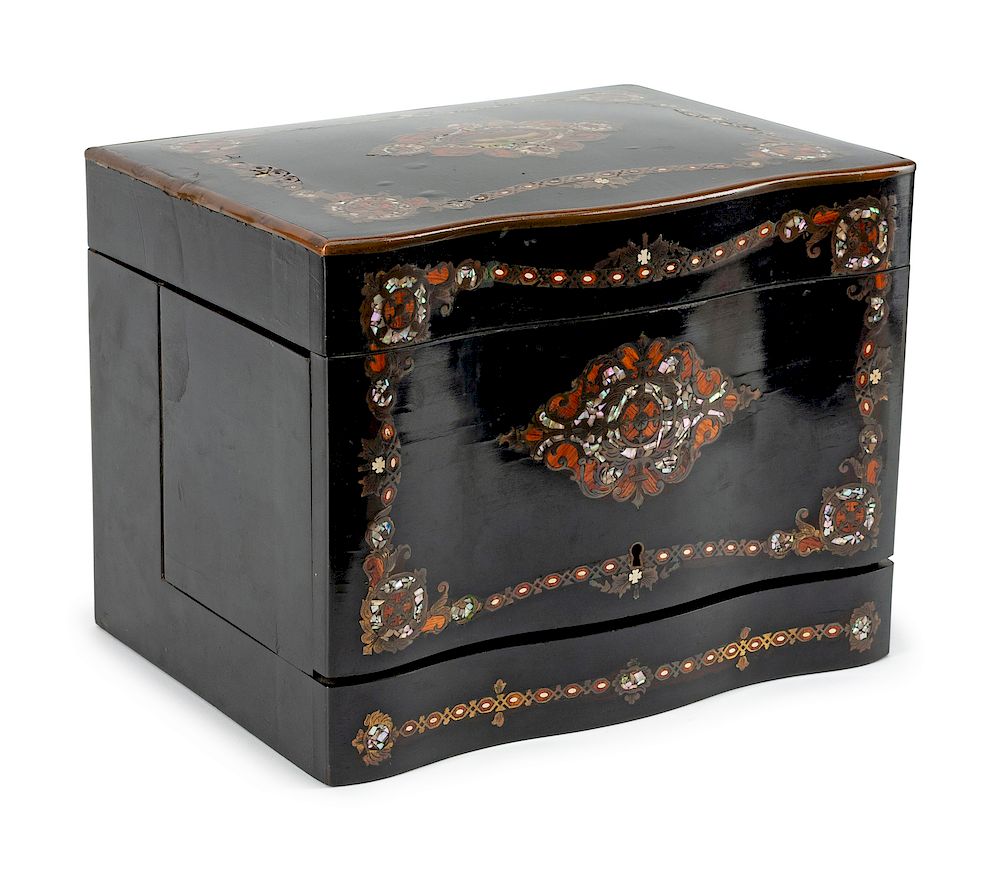 Appraisal: A French Inlaid and Ebonized Cave de Liqueur A French