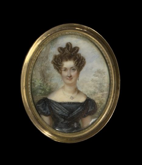 Appraisal: Joseph Fourcade American fl ca - Fine Oval Portrait Miniature