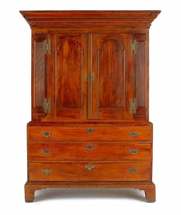 Appraisal: New Jersey or New York gumwood linen press late th