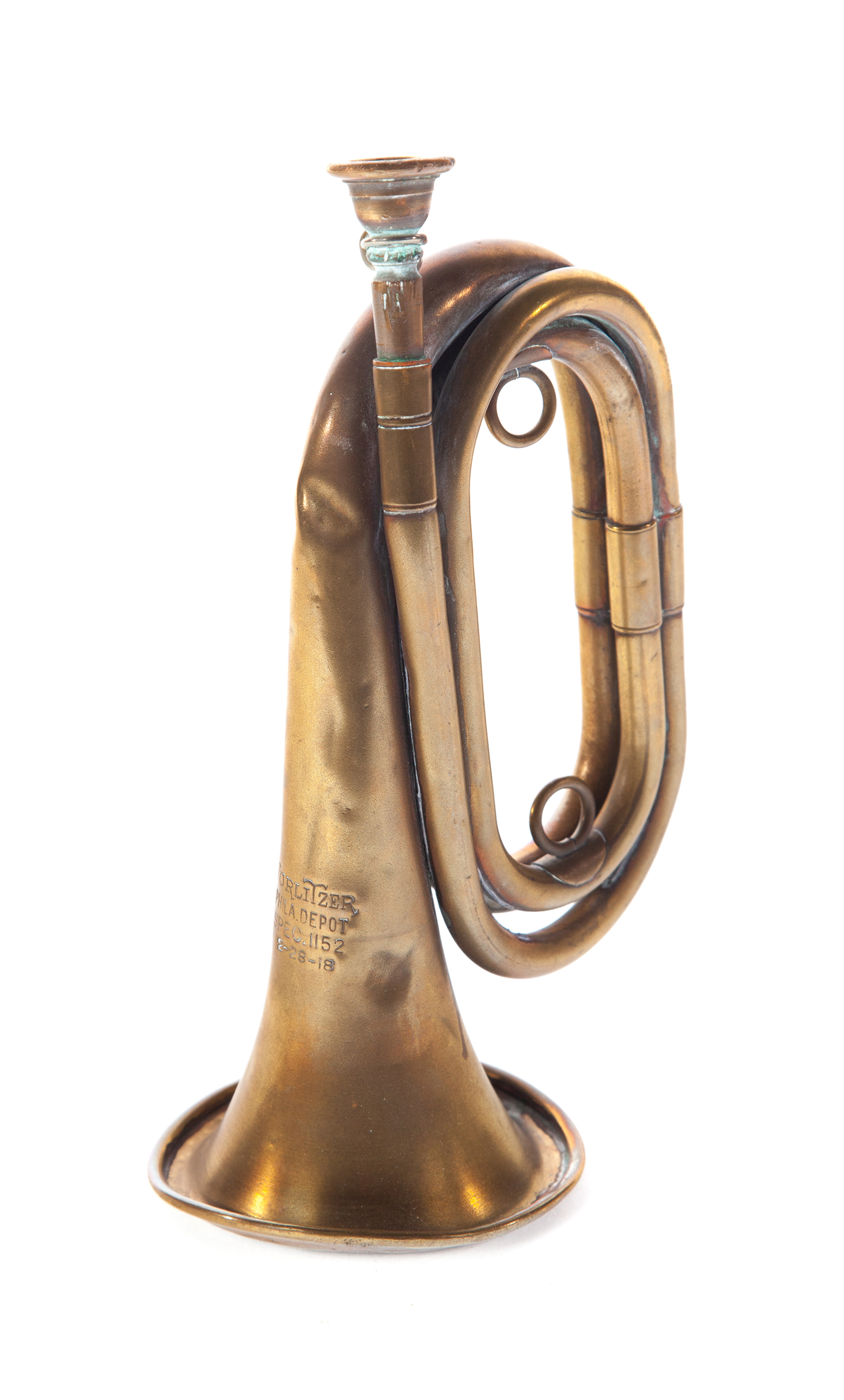 Appraisal: AMERICAN BRASS WORLD WAR ONE ERA BUGLE Marked for Wurlitzer