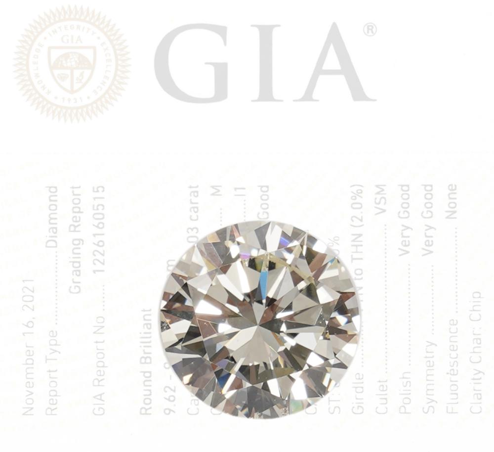 Appraisal: GIA CERTIFIED CARAT ROUND BRILLIANT DIAMONDGia Certificate Carat Round Brilliant