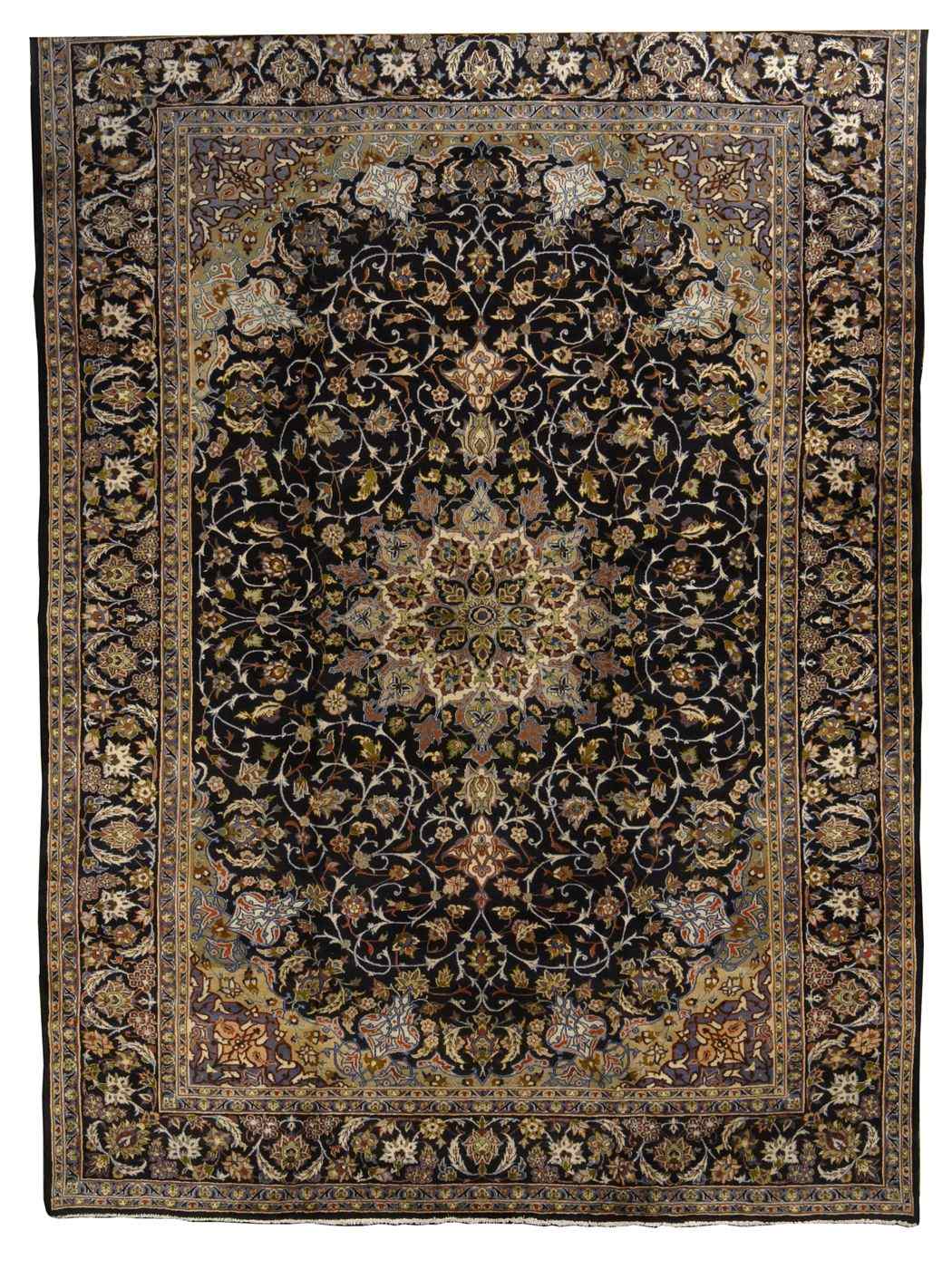 Appraisal: ORIENTAL RUG KESHAN ' x ' '' Floral central medallion