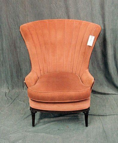 Appraisal: Upholstered and Wood Wing Back Chair From a Long Island