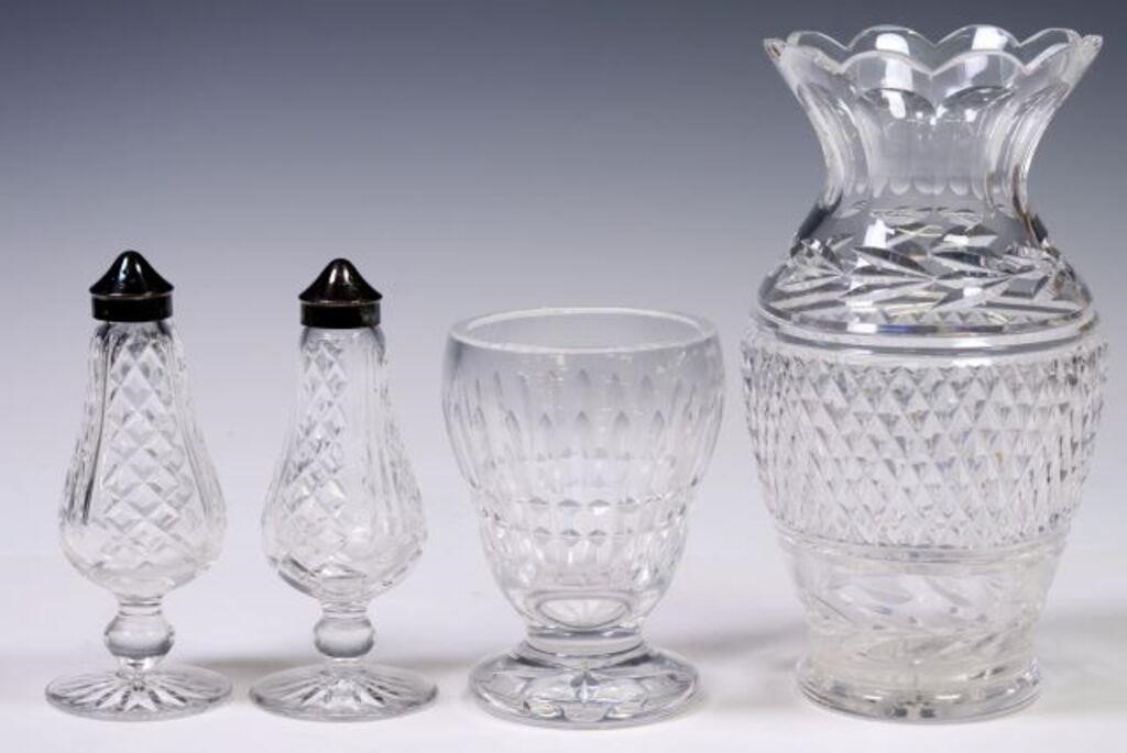 Appraisal: WATERFORD CRYSTAL SALT PEPPER SHAKERS VASES lot of Waterford cut