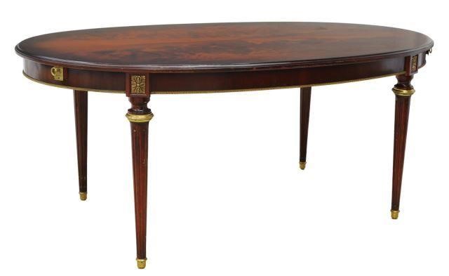 Appraisal: French Louis XVI style mahogany extension dining table mid th