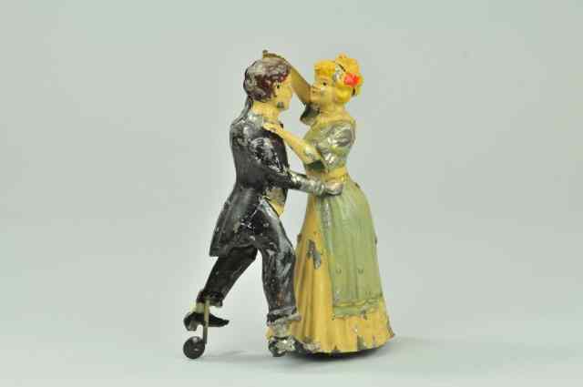 Appraisal: TANGO DANCERS Gunthermann Germany hand painted tin depicts couple dancing