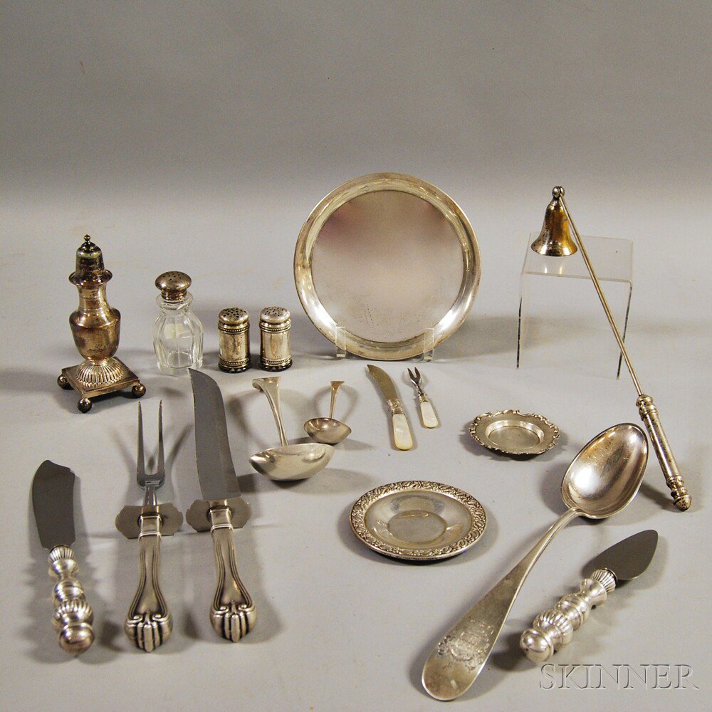 Appraisal: Group of Sterling Silver Tableware including a carving set a