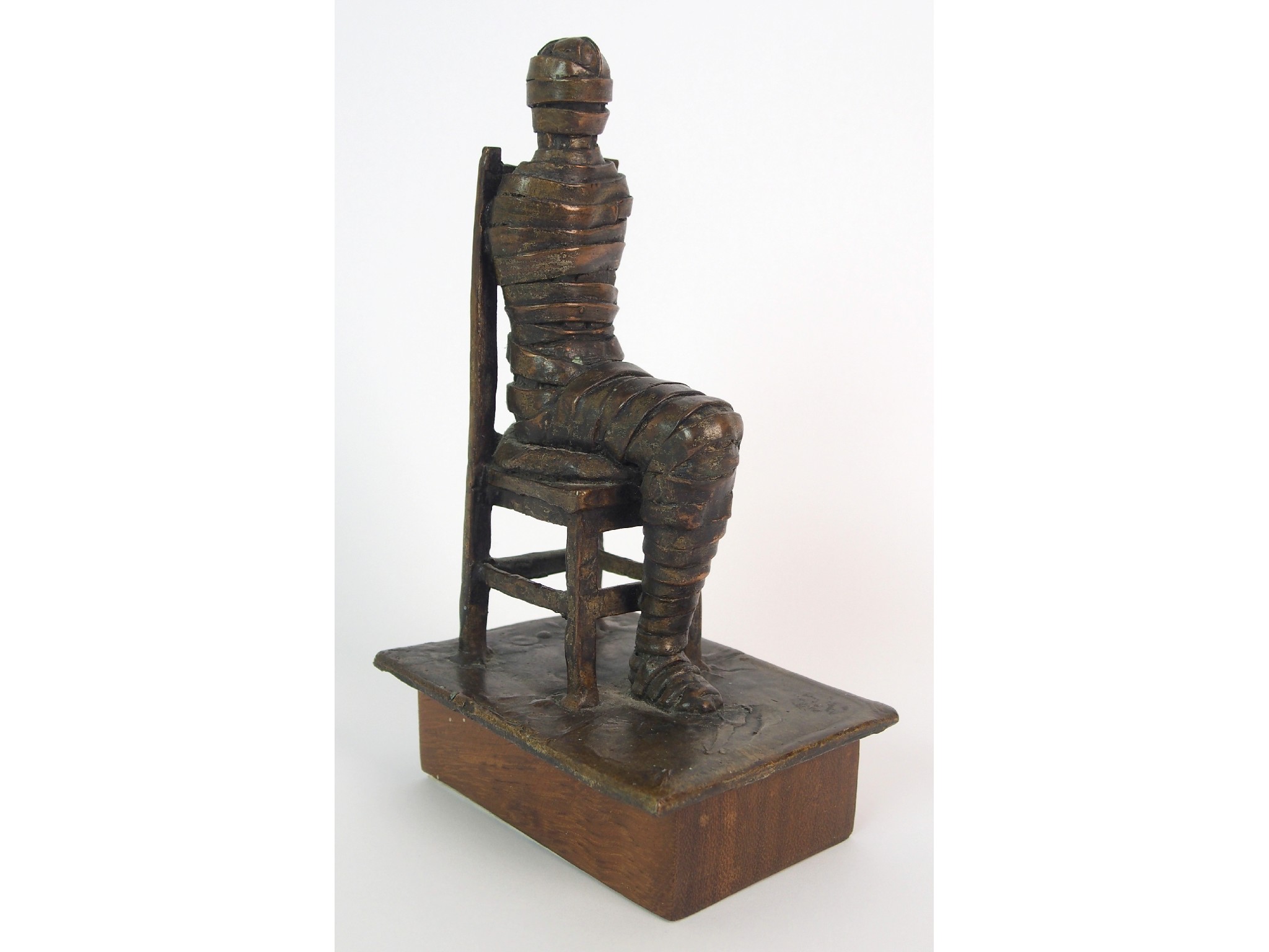 Appraisal: DENNIS SHIELDS British b 'Audience' bronze sculpturethe seated male figure