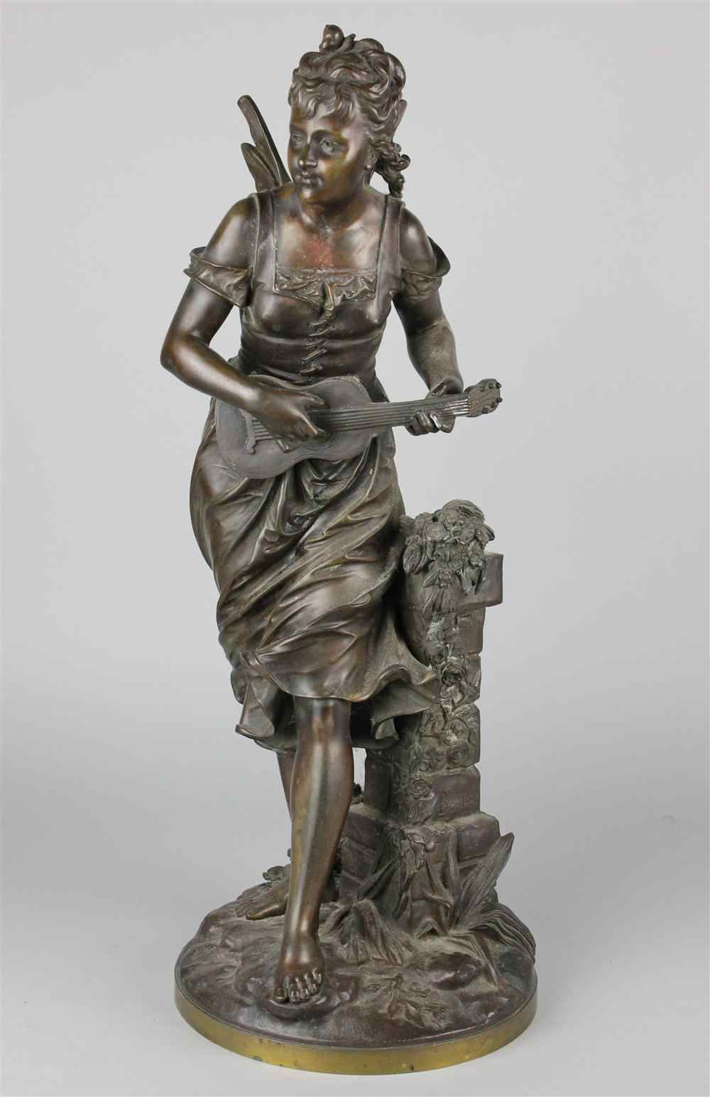 Appraisal: BRONZE OF A WOMAN WITH WINGS ''CIGALE'' FRANCE AFTER EUTROPE