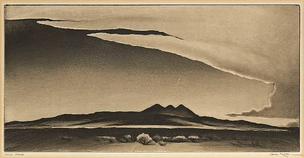 Appraisal: Gene Kloss American - Wind Cloud K Etching and drypoint