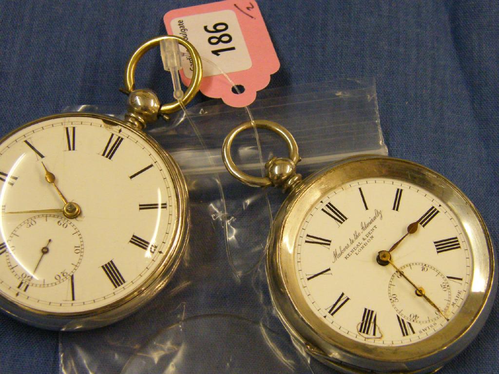 Appraisal: Silver fusee lever pocket watch hallmarked London the movement signed