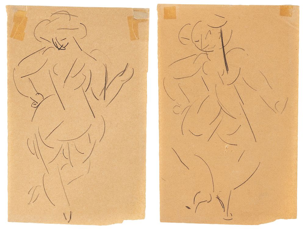 Appraisal: A GROUP OF TWO DRAWINGS BY OTTO GUTFREUND CZECH -