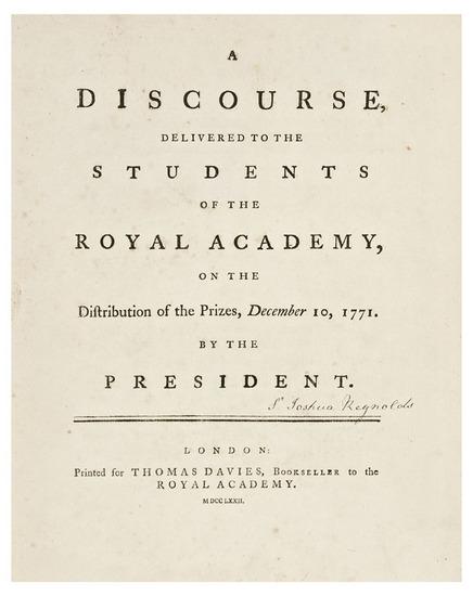 Appraisal: REYNOLDS Sir Joshua - A Discourse delivered to the students