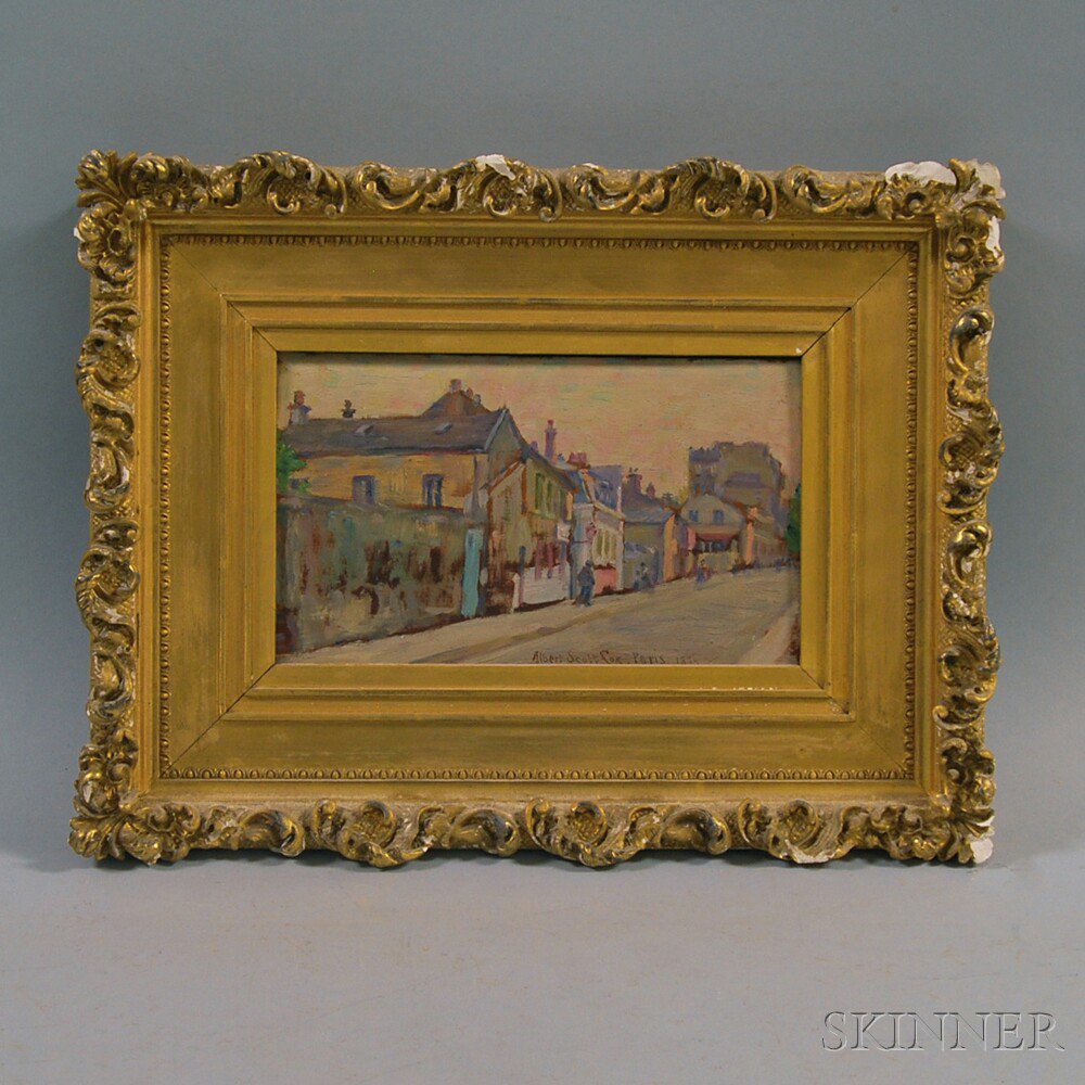 Appraisal: Albert Scott Cox American - Paris Street Scene Signed inscribed